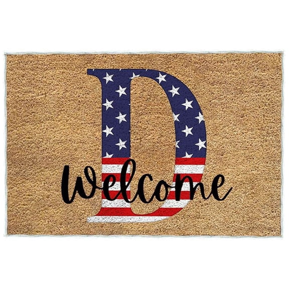 Beautynvta Door Mat, Doormat Outdoor Entrance, 4th of July Door Mat, Stain Non Slip Doormat for Entrance Entryway Outside Doormat, 23.6" x 15.7"