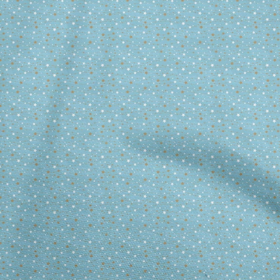 oneOone Viscose Chiffon Baby Blue Fabric Galaxy Star Quilting Supplies Print Sewing Fabric By The Yard 42 Inch Wide