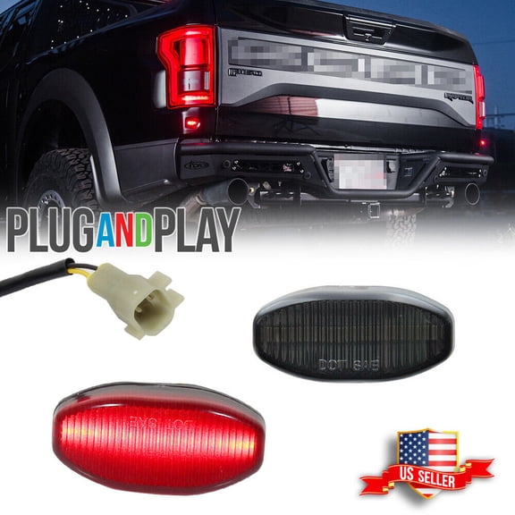 GTINTHEBOX Smoked Red LED Strip Fender Marker Corner Lights For 17-up Ford F150 SVT Raptor
