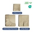thumbnail image 2 of Juego de sábanas CGK Unlimited Extra Deep Pocket Twin Beige, 2 of 9