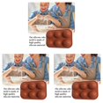 thumbnail image 2 of Injueey Molde de pastel, molde para hornear de media bola, bandeja de silicona DIY para bola de hielo, herramienta para hornear velas de Type1, 2 of 6