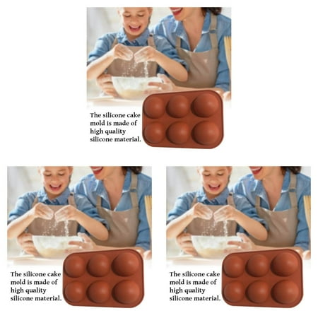 

3Pcs Cake Mold Half-Ball Baking Mould Diy Silicone Tray Mold Cake For Ice Ball Chocolate Jelly Candle Baking Tool