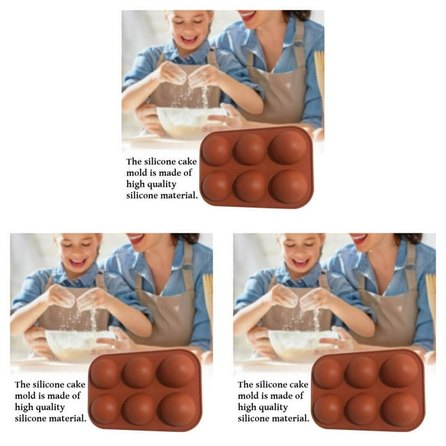 bedienty Cake Mold Half-ball Baking Mould for Ice Cube Chocolate Fondant Candle DIY Baking 3Set