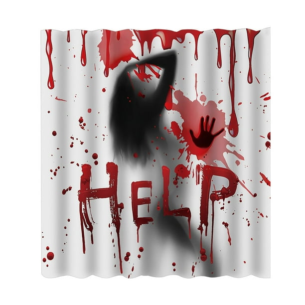 Cortina de ducha de Halloween, Pascua, mano ensangrentada, ayuda para el baño, difusa, hogar, abstracta, bañera, tela, juego de cortinas de baño
