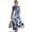 Blue Flower Tie Dye, variant on Green Palm Leaves Print Summer Dresses for Women 2026, Casual Sleeveless Crewneck Maxi Sundress with Pockets, Cotton Linen Beach Vacation Boho Resort Wear Travel Outfits, Size 3XL