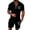 Black, variant on Short Sets for Men Short Sleeve Quarter Zip Polo Shirt and Shorts 2 Piece Matching Set Mens Summer Outfits