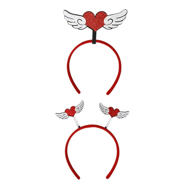 Diadema de San Valentín Decoración de fiesta Disfraz Chica Regalo de cumpleaños 2 piezas Salvador aro de san valentin