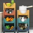 thumbnail image 4 of Jadeshay 3-Tier Cartoon Storage Cart Kitchen Shelf Bathroom Organizer Household Mobile Shelves, 4 of 9