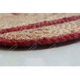 thumbnail image 4 of Area Rug Natural Jute Hand Braided Rug Red Scalloped Runner, 4 of 7