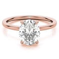 thumbnail image 3 of Solitaire Brilliance 2CT Oval Lab Grown Diamond Solitaire with Hidden Halo Engagement Ring 10K Rose Gold, Ring Size 5.5, 3 of 5