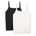 thumbnail image 3 of Womens Fit for Me Fruit of the Loom Seamless Camis Black & White 1X, 3 of 4