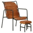 thumbnail image 1 of vidaXL Relaxing Armchair with a Footrest Brown Real Leather, 1 of 5