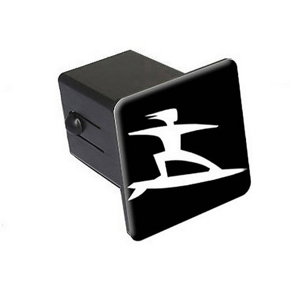 Surfer White On Black 2" Tow Trailer Hitch Cover Plug Insert