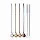 thumbnail image 1 of 4 Pcs 2 in 1 Stainless Steel Straws Spoon,Reusable Tea Strainer,for Coffee,Tea,,Cocktail(with 2 Cleaning Brush), 1 of 5