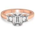 thumbnail image 3 of 1 Carat IGI Certified Emerald Shape Lab Grown Diamond Engagement Ring | 14K Rose Gold |Dianna Three Stone Side Trapezium Diamond Ring | FG-VS1-VS2 Quality Friendly Diamonds, 3 of 5