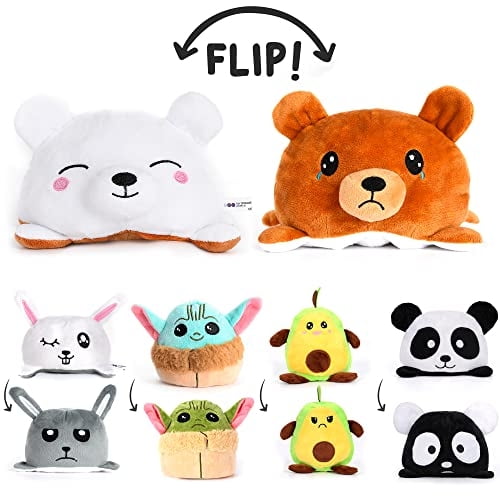 Peluche Reversible Oso Pulpo Peluche Animal de Peluche Estado de ánimo Flip Juguete revers Toy Storage World Toy Storage World