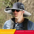 thumbnail image 1 of QJUHUNG Detachable Solar-Powered Fan Hat with Dual Propulsion Cooling - Large Brim Sun Protection  Breathable Textile Material  Machine Washable for Men‘s Outdoor Hiking  Fishing & Campin, 1 of 7