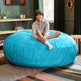 thumbnail image 6 of Jaxx 6-Foot Giant Bean Bag Chair, Convertible 2-in-1 Chair & Bed for Adults, Microsuede Teal, 6 of 7