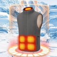 thumbnail image 4 of qafoshin Electric Heated Vest Tops for Men Outdoor Winter Warm Fleece-lined Heated Jacket with 10 Adjustable Heat Zones, 4 of 8