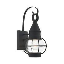 26900-04 Livex Lighting Newburyport - 1 Light Outdoor Wall Lantern in Bohemian Style - 7 Inches wide by 13.75 Inches high-Black Finish