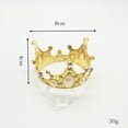 thumbnail image 2 of FESTFENDS 1Pc Golden Crown Cake Ornament Beautiful and Safe Dessert Crown Decor for Parties, 2 of 8