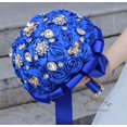 thumbnail image 3 of Ramo de novia Mhojpik 9.8 rosas artificiales de color azul real, 3 of 7