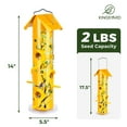 thumbnail image 5 of Kingsyard 6-Ports Metal Tube Sunflower Seed Wild Bird Feeder, Outside Hanging Weather Proof, Yellow, 5 of 8