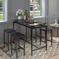 thumbnail image 2 of Dining Sets 5 Pieces Dining Table Set for 4,Black Bar Table Set with 4 Bar Stools Counter Height Bar Table and Chairs Set. Pub Table Set Breakfast Table for Kitchen, Small Space,Kitchen Sets, 2 of 9
