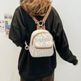 thumbnail image 6 of Yucurem Mini Floral Backpack for Women Polyester Small Backpack Purse Shoulder Bag for School Travel (Brown), 6 of 10