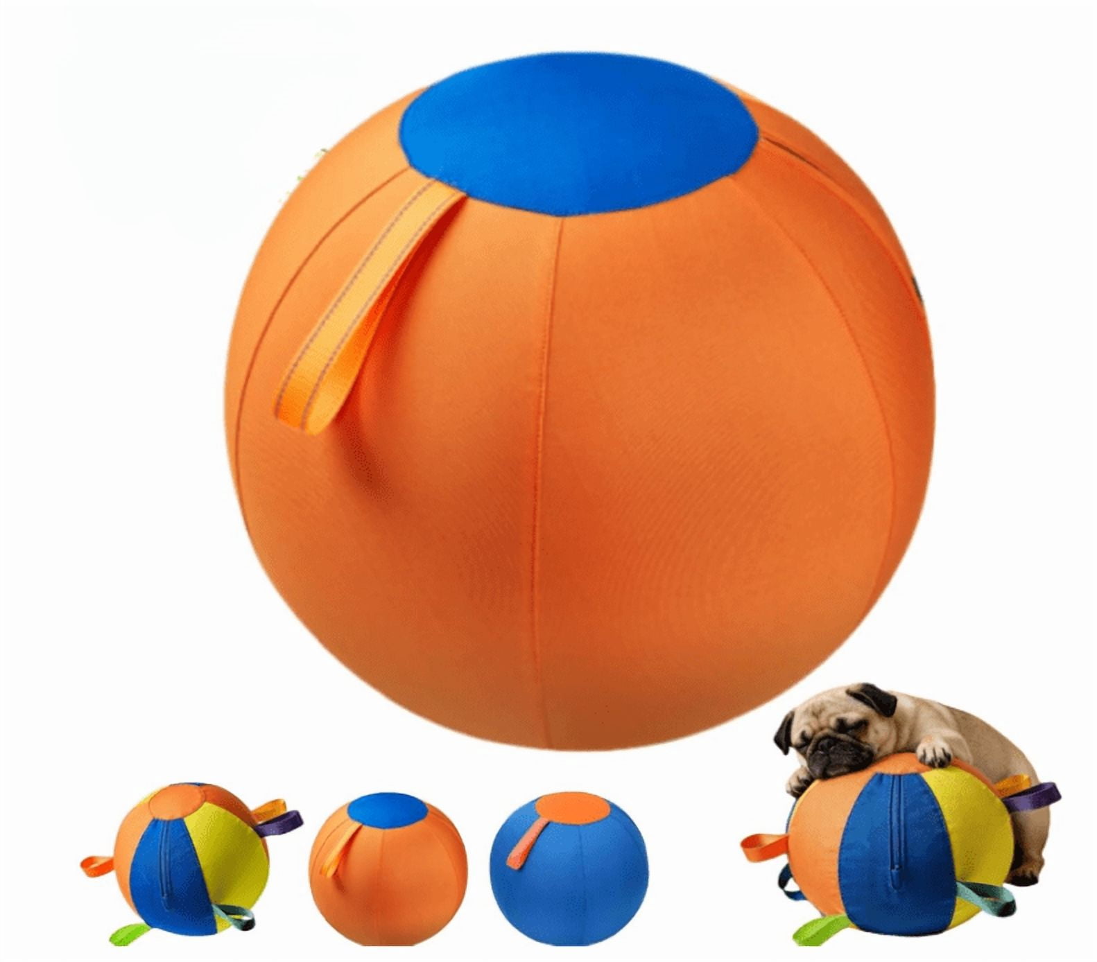 Giant Herding Ball for Dogs, Jumbo Interactive Dog Ball with Handle, Durable Polyester PVC Calming Dog Toy, Large Sizes for Play & Exercise - (Multicolor)
