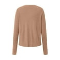 thumbnail image 4 of Gubotare Cardigan Léger pour Femme à Boutons, Manches Longues, Col Rond Décontracté, Tricot Doux, Chandails Hauts (Kaki,m), 4 of 5