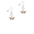 thumbnail image 2 of Delight Jewelry Silvertone Small Pink Butterfly Silvertone Leaf French Earrings, 2 of 5