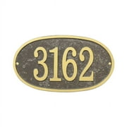 Fast and Easy Oval House Number Plaque, Bronze/Gold