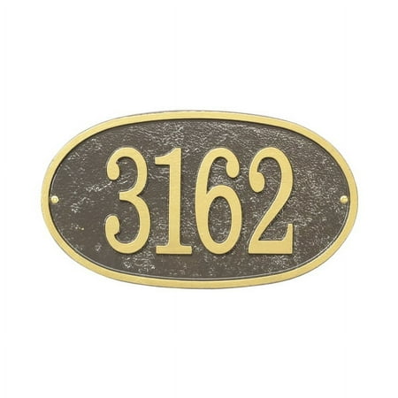 Fast and Easy Oval House Number Plaque, Bronze/Gold