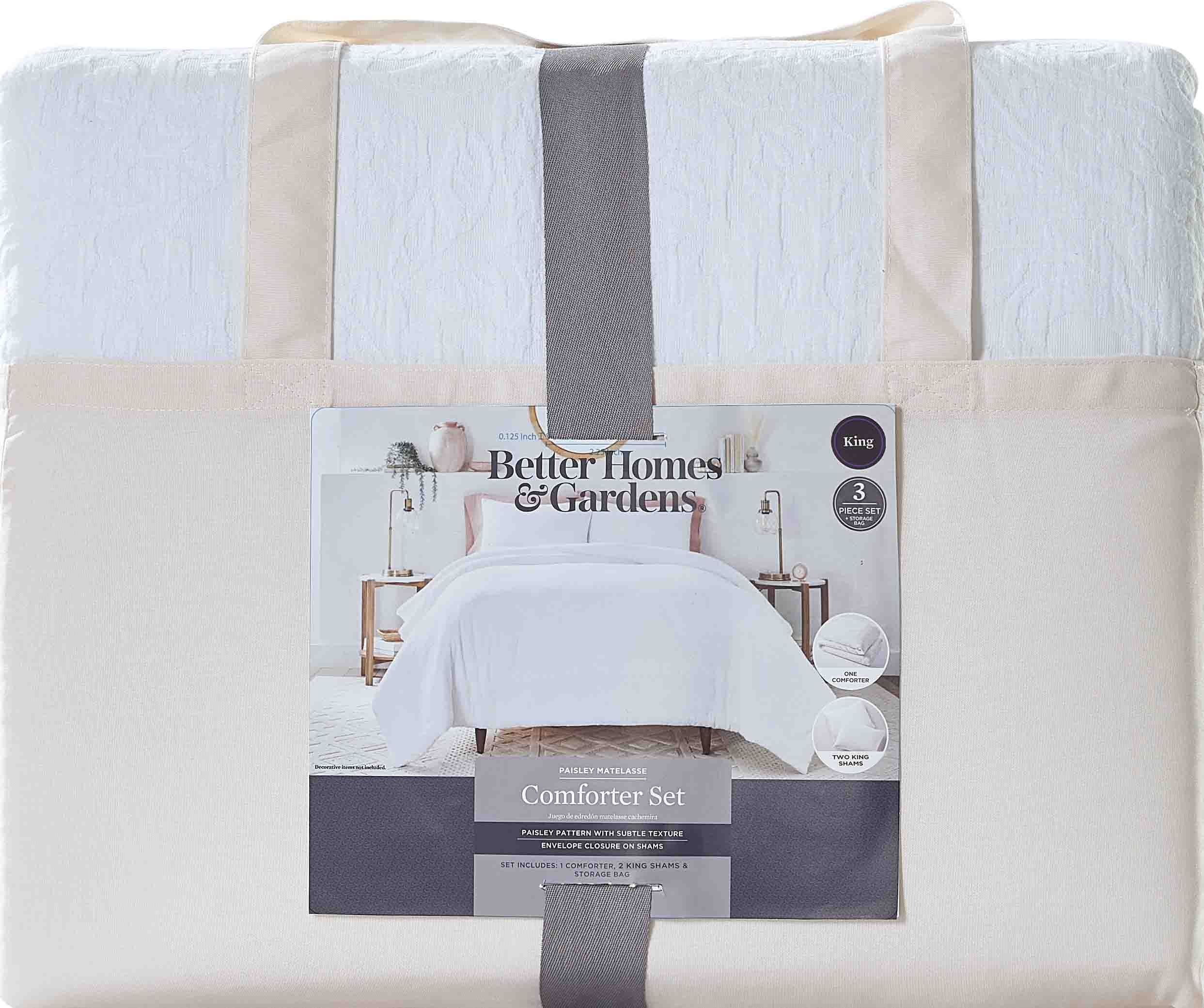 Better Homes & Gardens 3-Piece White Floral Comforter Set, King