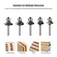 thumbnail image 3 of Woodworking Tools, 5Pcs Tungsten Steel Alloy Router Bits Set Woodworking Milling Tools Plunge Routers For Woodworking Corner Fillet Knife, 3 of 7
