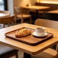 thumbnail image 4 of YingYouFu Solid Wood Rectangular Serving Tray, Acacia Wood Tea Tray Serving Platter, Durable Serving Plate for Cups Snacks Home Living Room Dining Daily Use, 4 of 6