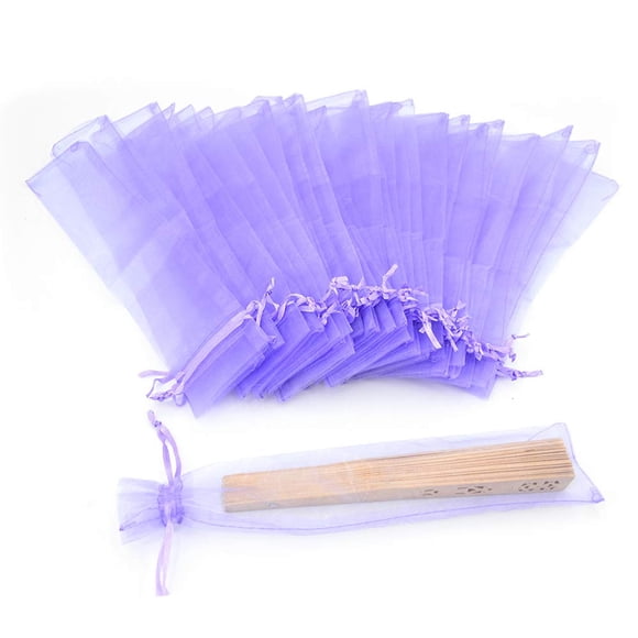 Bezall 50 Bolsitas de Regalo de Organza Lila Claro 26x6 cm