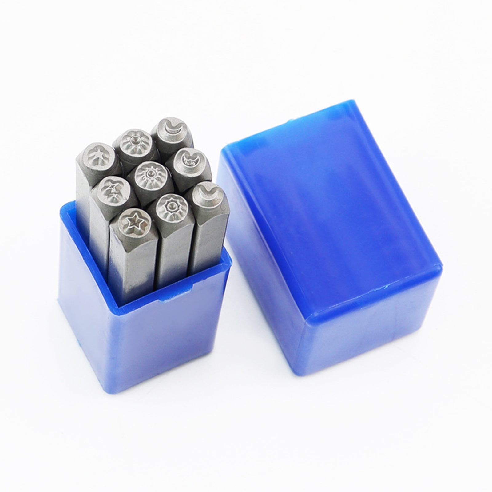 9Pcs Leather Punches Embossing Tool 3mm Sun Star Stamper Metal Punching Tool For Leather Engraving Jewelry Making