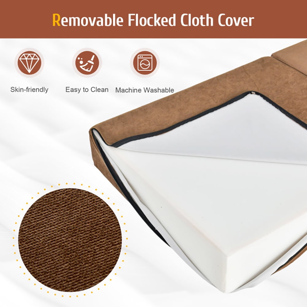 Finihen Convertible Sleeper Bed, Folding Sleeper Chair Sofa Bed, Tri-Fold Folding Chair, for Living Room, Bedroom, Apartment, Dorm, Brown Finihen Convertible Sleeper Bed, Folding Sleeper Chair Sofa Bed, Tri-Fold Folding Chair, for Living Room, Bedroom, Apartment, Dorm, Brown