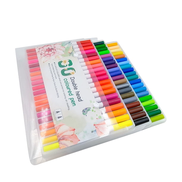 Graffiti dibujo pintura pluma doble cabeza doble punta pincel rotulador conjunto acuarela bolígrafos papelería, 60 colores Vogacara EL2477-05B