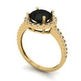 thumbnail image 2 of 1.8 ctw with Simulated Diamond Halo Accents Anniversary Ring for Women | Round Cut Natural Onyx | Hyperallergenic Solid 18K Yellow Gold, 2 of 5