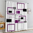 thumbnail image 6 of Abstract Lavender Purple Blackout Curtains & Drapes, Mid Century Modern Square Geometric Soundproof Curtains for Boys Playroom, Thermal Insulated Window Shades for Living Room Bedroom-W42xL63in, 6 of 6