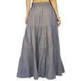 thumbnail image 2 of Phagun Women's Summer Cotton Gray Skirt Ethnic Design Drawstring Waist - 26, 2 of 6