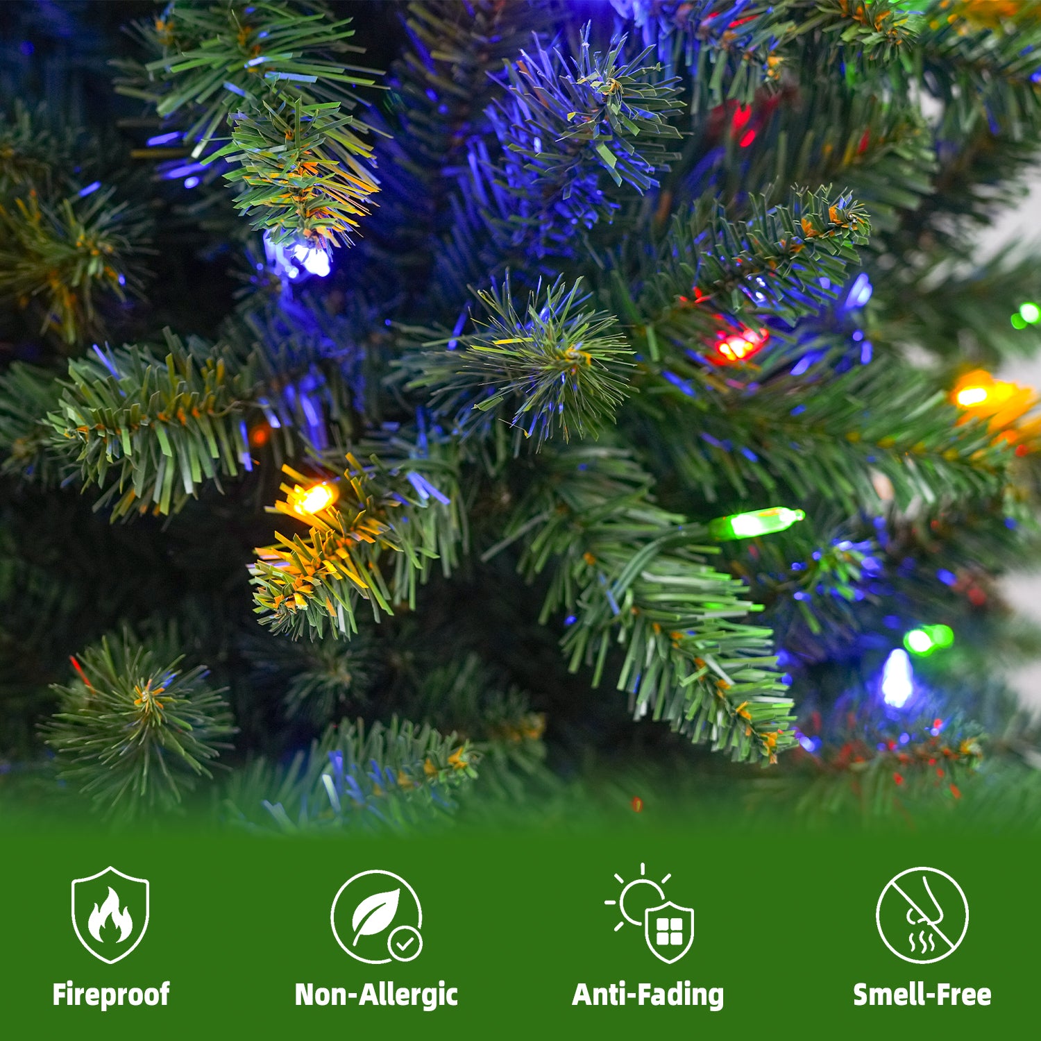 Vivatrees 7.5ft Slim Pre-Lit Artificial Christmas Tree photo 3