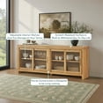 thumbnail image 4 of Walker Edison Modern Window Pane TV Stand/Sideboard with Sliding Doors, Heritage Oak, 4 of 11