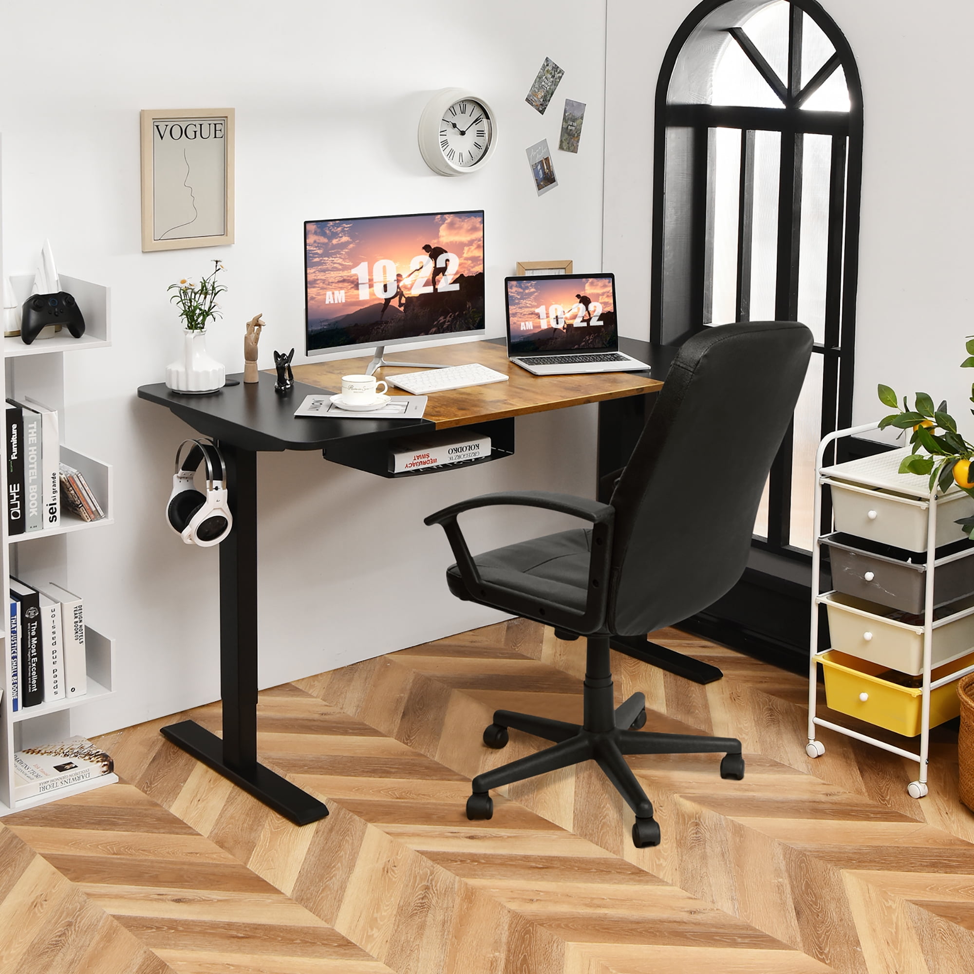 55''x28'' Electric Standing Desk Height Adjustable Sit Stand Desk W/usb  Port Brown\black : Target