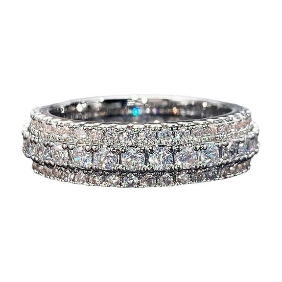 APIPEE 8mm Synthetic Moissanite Rings For Men and Women Jewelry Sterling Silver S925 With White Gift Box