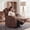 Brown, variant on Lacoo PU Leather Swivel Rocker Recliner with Massage for Living Room Small Spaces Lounge Recliner Chair with Side Pockets for Adults,PU Black