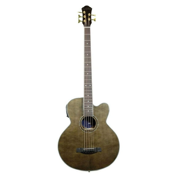 Bajo Electroacústico de 5 cuerdas La Sevillana B-1005CEQ color negro transparente